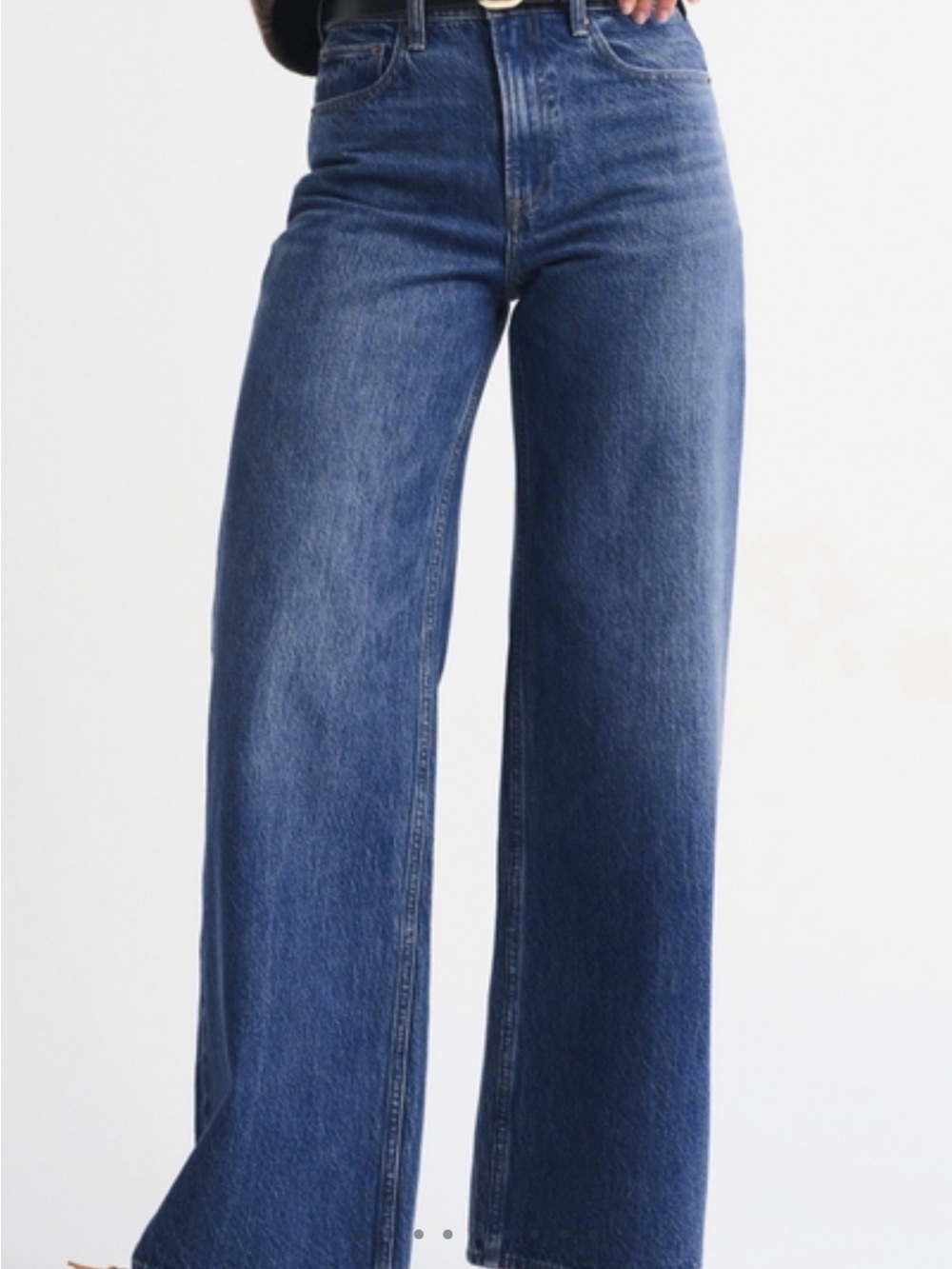 Abercrombie & Fitch Women's Wide Leg Dark Blue Jeans